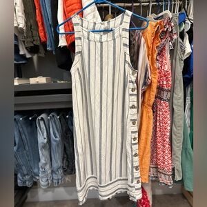 Anthropologie blue/white stripe shift dress. Size 2.